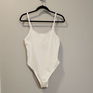 Savage X Fenty White Slim-Strap Scoop Bodysuit‎ with Logo Seamless Teddy Size 2X